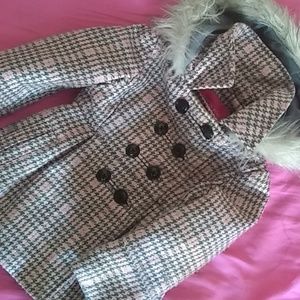 Pink London Fog 3T Girls Coat w/ Fur Hood